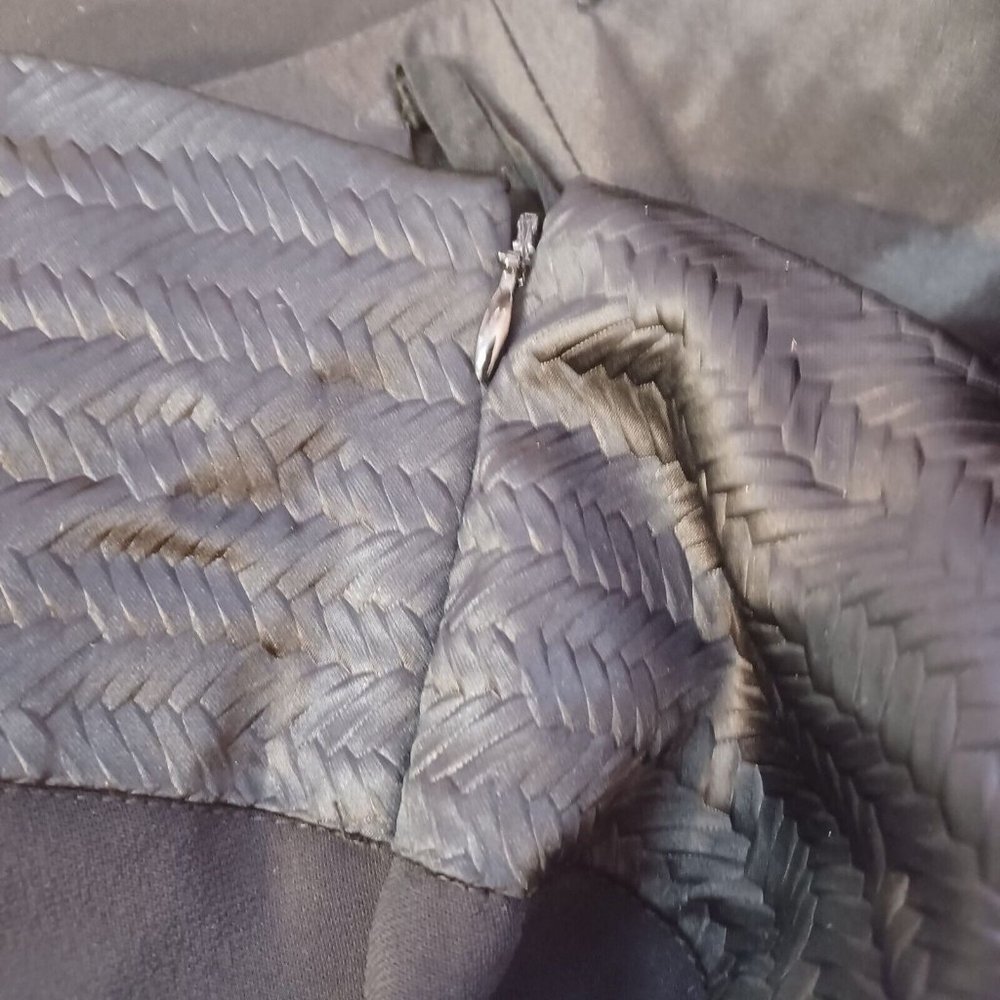 L'AGENCE WMNS Sz 6 Black Front Slit Pencil Skirt Woven Band High Waisted Modern - Picture 12 of 16